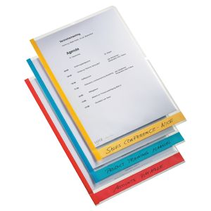 Picture 2 of Insteekmap L-model Leitz premium A4 0.15mm PP gekleurde rand transparant 6 stuks