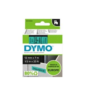 Picture 1 of Labeltape Dymo LabelManager D1 polyester 12mm zwart op groen