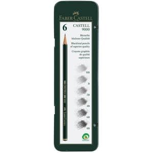 Picture 1 of Potlood Faber-Castell 9000 6 hardheden in blik