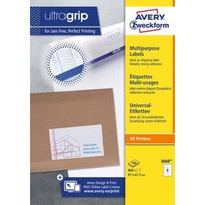 Picture 1 of Etiket Avery 3660 97x67.7mm wit 800 stuks