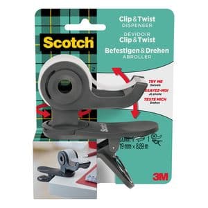 Picture 1 of Plakbandhouder Scotch Clip C19 donkergrijs + 1 rol magic tape 19mmx8.89m