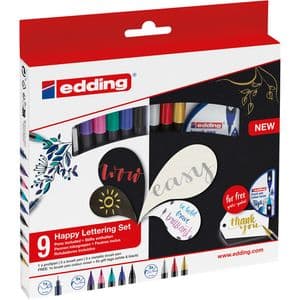 Picture 2 of Brushpen edding 1340 Happy Lettering assorti set à 9 stuks