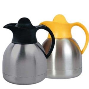 Picture 1 of Thermoskan IEZZY koffiekan 1liter roestvrijstaal zwarte dop