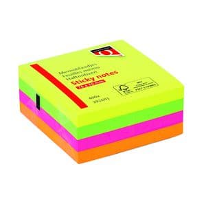 Picture 1 of Memoblok Quantore 76x76mm neon kleuren assorti 4 kleuren 400 vel