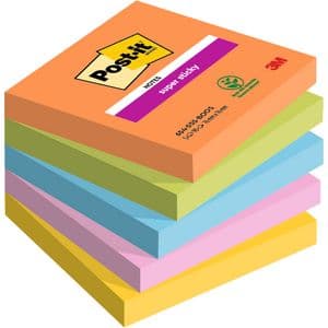 Picture 1 of Memoblok Post-it 654 Super Sticky 76x76mm Boost 5 stuks