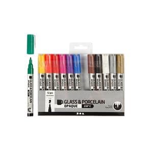 Picture 6 of Glas- & Porseleinstiften Creativ Company 1-2mm set à 12 kleuren
