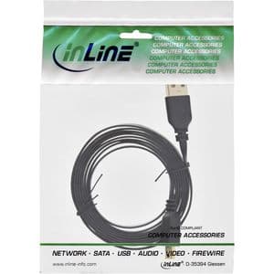 Picture 2 of Kabel InlLne USB-A mini-B 2.0 platte kabel 2 meter zwart