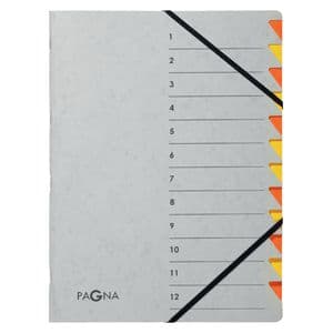 Picture 1 of Sorteermap Pagna Easy A4 12 tabs oranje/geel