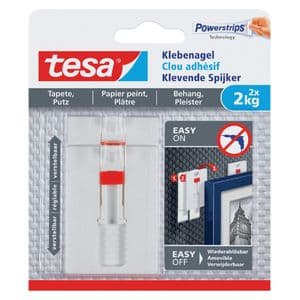 Picture 1 of Klevende spijker tesa® behang en pleisterwerk 2kg verstelbaar wit 2 stuks