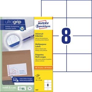Picture 2 of Etiket Avery 3427 105x74mm wit 800 stuks