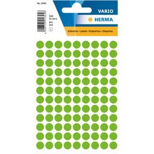 Picture 1 of Etiket HERMA 1845 rond 8mm groen 540 stuks
