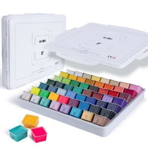 Picture 1 of Gouache HIMI 56 kleuren 30gr inclusief neon en matellic opbergbox wit