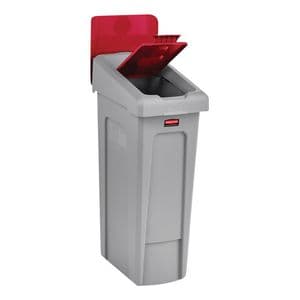Picture 3 of Deksel Rubbermaid Slim Jim Recyclestation gesloten rood