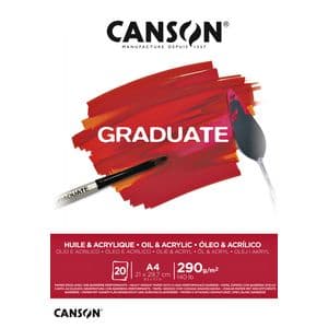 Picture 1 of Schilderpapier Canson Graduate Oil & Acrylic 20vel 290gr A4 natuurlijk wit
