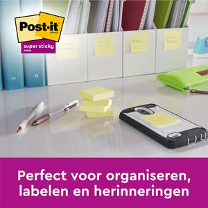 Picture 5 of Memoblok 3M Post-it 622 Super Sticky 47.6x47.6mm geel 21 + 3 gratis