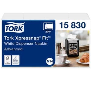 Picture 1 of Servet Tork N14 Xpressnap Fit Advanced multifold 2-laags 213x165mm 720 vel wit 15830