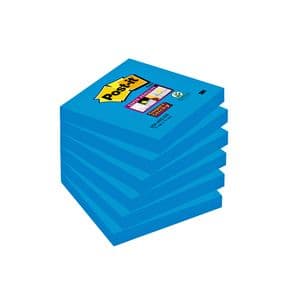 Picture 1 of Memoblok Post-it 654 Super Sticky 76x76mm blauw 90 vel