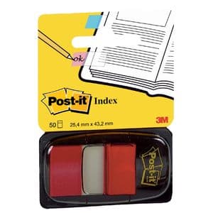 Picture 1 of Indextabs Post-it 680 25.4x43.2mm rood 50 tabs