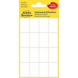 Picture 1 of Etiket Avery 3074 29x18mm wit 96 stuks