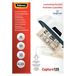 Picture 1 of Lamineerhoes Fellowes A4 2x125micron glans 100 stuks