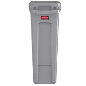 Picture 2 of Afvalbak Rubbermaid Slim Jim Vented met luchtsleuven 87 liter grijs