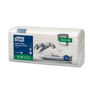 Picture 2 of Reinigingsdoek Tork W4 Premium Heavy-Duty gevouwen 1-laags 4x70 vel wit 530180