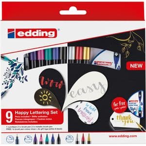 Picture 1 of Brushpen edding 1340 Happy Lettering assorti set à 9 stuks