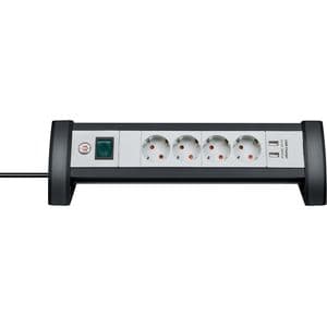 Picture 1 of Stekkerdoos Brennenstuhl bureau Premium 4vdig incl 2 USB 1.8m wit/gs