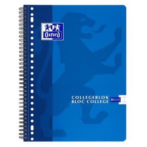 Picture 3 of Collegeblok Oxford School A4 ruit 10x10mm 23-gaats 160 pagina's 80gr assorti
