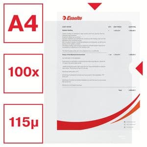 Picture 3 of Insteekmap L-model Esselte standaard copy safe PP A4 transparant 100 stuks