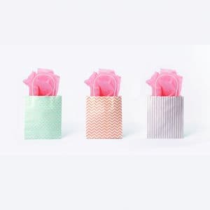 Picture 5 of Tas met handvat Folia kraftpapier 115gr 18x21x8cm wit set à 3 dessins