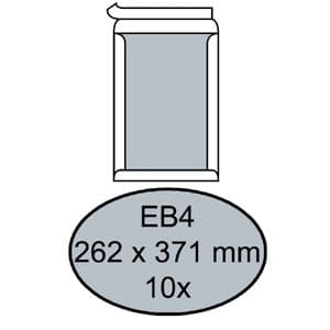Picture 3 of Envelop Quantore bordrug EB4 262x371mm zelfklevend wit 10 stuks