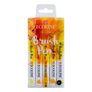 Picture 3 of Brushpen Talens Ecoline set à 5 stuks geel