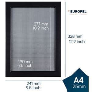 Picture 2 of Kliklijst Europel A4 25mm mat zwart
