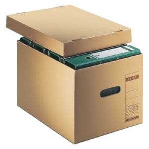 Picture 1 of Archief- en transportdoos met deksel Leitz Premium 335x280x440mm natuurbruin