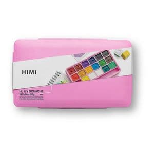 Picture 1 of Gouache HIMI 18 kleuren 30gr opbergbox roze