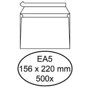 Picture 2 of Envelop Hermes bank EA5 156x220mm zelfklevend wit doos à 500 stuks