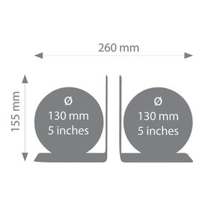 Picture 2 of Boekensteun Troika met magnetische globes 13cm set à 2 stuks zwart