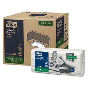 Picture 3 of Reinigingsdoek Tork W4 Premium Heavy-Duty gevouwen 1-laags 4x70 vel wit 530180
