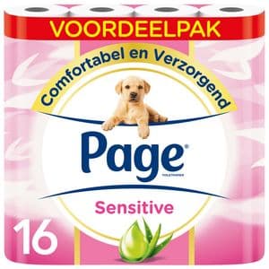 Picture 1 of Toiletpapier Page Sensitive Aloë Vera 3-laags wit 140vel