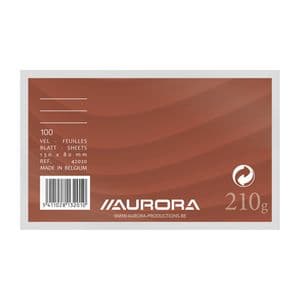Picture 1 of Systeemkaart Aurora 130x80mm lijn met rode koplijn 210gr wit 100 vel