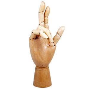 Picture 1 of Ledenhand Conda rechts man 30 cm naturel hout