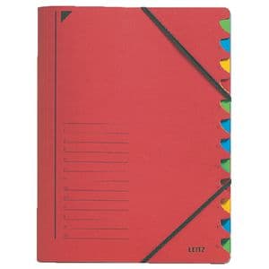 Picture 2 of Sorteermap Leitz 12 tabbladen karton rood