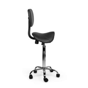 Picture 3 of Zadelkruk Office rugleuning hoog harde wielen zw