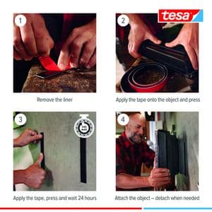 Picture 5 of Klittenband tesa Ultra Power Lock Tape 100cmx25mm zwart