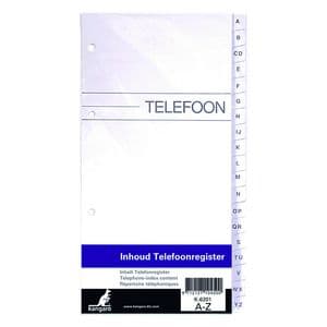 Picture 1 of Telefoonregister navulling Kangaro A-Z 200x100mm 4-rings