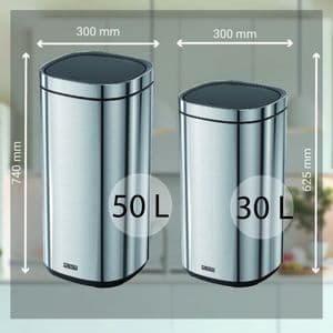 Picture 5 of Afvalbak Desq Touch 30 liter RVS zilver