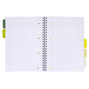 Picture 2 of Projectboek Pukka Pad Recycled A4 lijn 5-tabs 4-gaats 200 pagina's 80gr groen