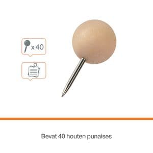 Picture 3 of Punaises Nobo hout voor memobord 40 stuks