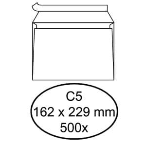 Picture 1 of Envelop Hermes bank C5 162x229mm zelfklevend wit doos à 500 stuks